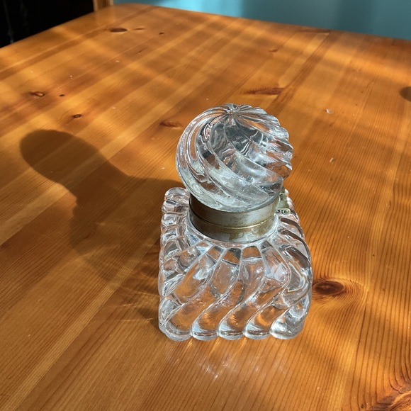 Antique | Office | Antique Glass Inkwell Victorian Art Nouveau Glowy ...